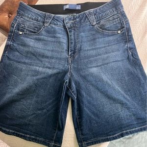 Rarely worn denim shorts with “Ab” Technology. 8” inseam.